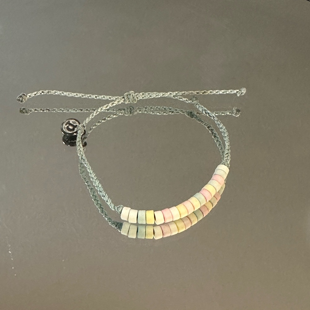 Pura Vida Mint Braided Bracelet with Pastel Beads